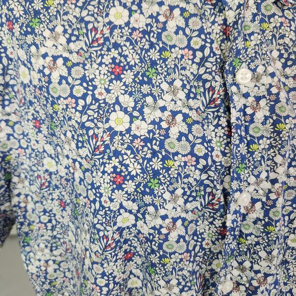 J. Crew Short-Sleeve Cotton Poplin Shirt in Liberty Floral Print Size Large - Picture 8 of 12